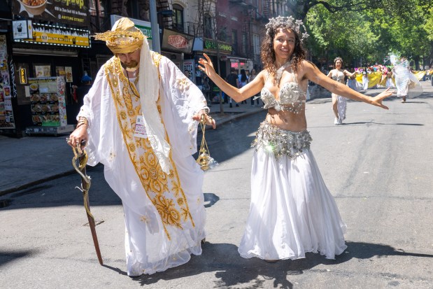 Performers take part in Dance Parade New York on the Lower East Side of Manhattan on Saturday, May 17, 2025. (Theodore Parisienne / New York Daily News)