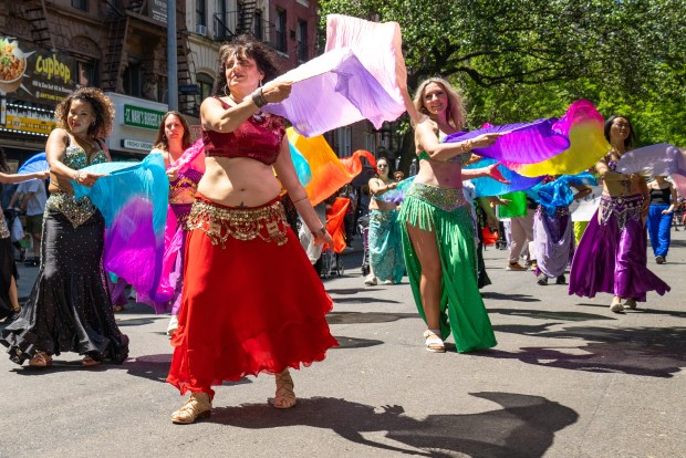Performers take part in Dance Parade New York on the Lower East Side of Manhattan on Saturday, May 17, 2025. (Theodore Parisienne / New York Daily News)