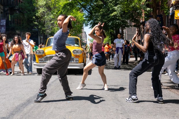 Performers take part in Dance Parade New York on the Lower East Side of Manhattan on Saturday, May 17, 2025. (Theodore Parisienne / New York Daily News)