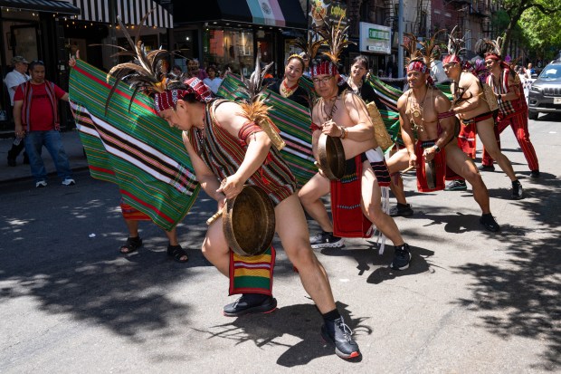 Performers take part in Dance Parade New York on the Lower East Side of Manhattan on Saturday, May 17, 2025. (Theodore Parisienne / New York Daily News)