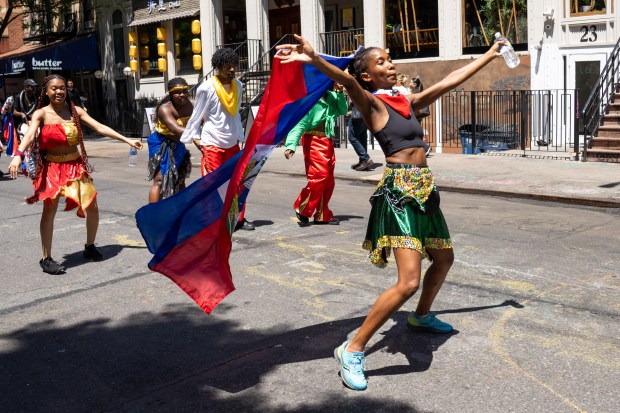 Performers take part in Dance Parade New York on the Lower East Side of Manhattan on Saturday, May 17, 2025. (Theodore Parisienne / New York Daily News)