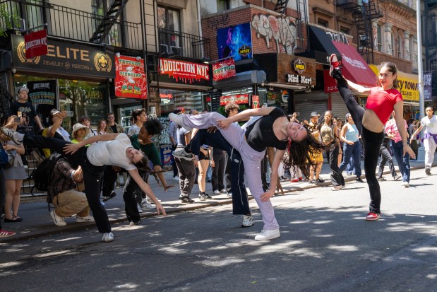 Performers take part in Dance Parade New York on the Lower East Side of Manhattan on Saturday, May 17, 2025. (Theodore Parisienne / New York Daily News)