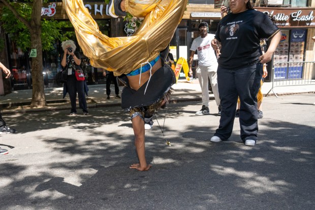 Performers take part in Dance Parade New York on the Lower East Side of Manhattan on Saturday, May 17, 2025. (Theodore Parisienne / New York Daily News)