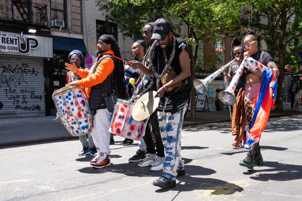 Performers take part in Dance Parade New York on the Lower East Side of Manhattan on Saturday, May 17, 2025. (Theodore Parisienne / New York Daily News)