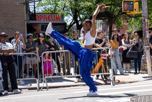 Performers take part in Dance Parade New York on the Lower East Side of Manhattan on Saturday, May 17, 2025. (Theodore Parisienne / New York Daily News)