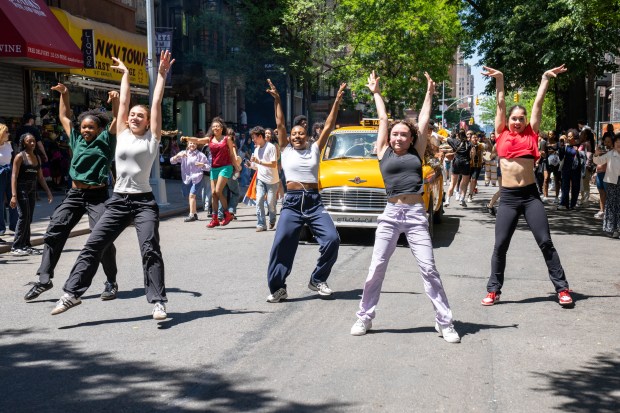 Performers take part in Dance Parade New York on the Lower East Side of Manhattan on Saturday, May 17, 2025. (Theodore Parisienne / New York Daily News)