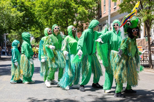 Performers take part in Dance Parade New York on the Lower East Side of Manhattan on Saturday, May 17, 2025. (Theodore Parisienne / New York Daily News)