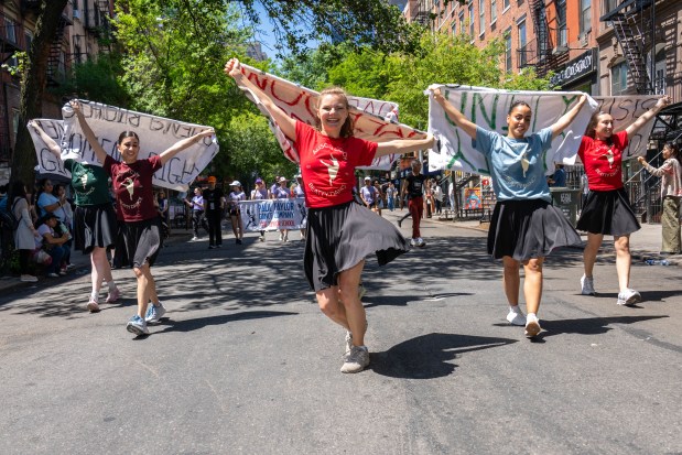 Performers take part in Dance Parade New York on the Lower East Side of Manhattan on Saturday, May 17, 2025. (Theodore Parisienne / New York Daily News)