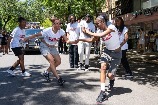Performers take part in Dance Parade New York on the Lower East Side of Manhattan on Saturday, May 17, 2025. (Theodore Parisienne / New York Daily News)