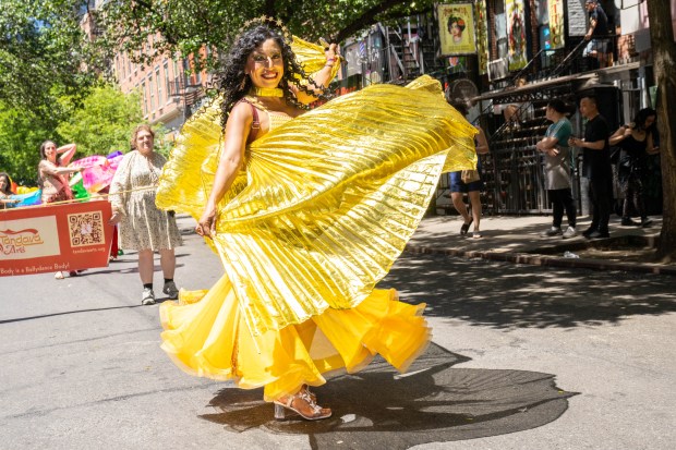 Performers take part in Dance Parade New York on the Lower East Side of Manhattan on Saturday, May 17, 2025. (Theodore Parisienne / New York Daily News)