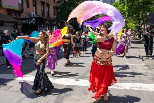 Performers take part in Dance Parade New York on the Lower East Side of Manhattan on Saturday, May 17, 2025. (Theodore Parisienne / New York Daily News)